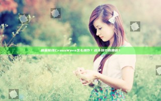 碧蓝航线CrossWave怎么操作？战斗技巧有哪些？